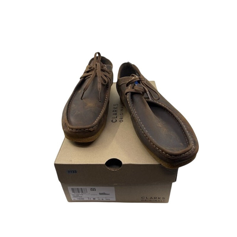 Clarks Shacre II Run Moc Slip-On Beeswax Leather Shoes Brown Mens Size 11 M
