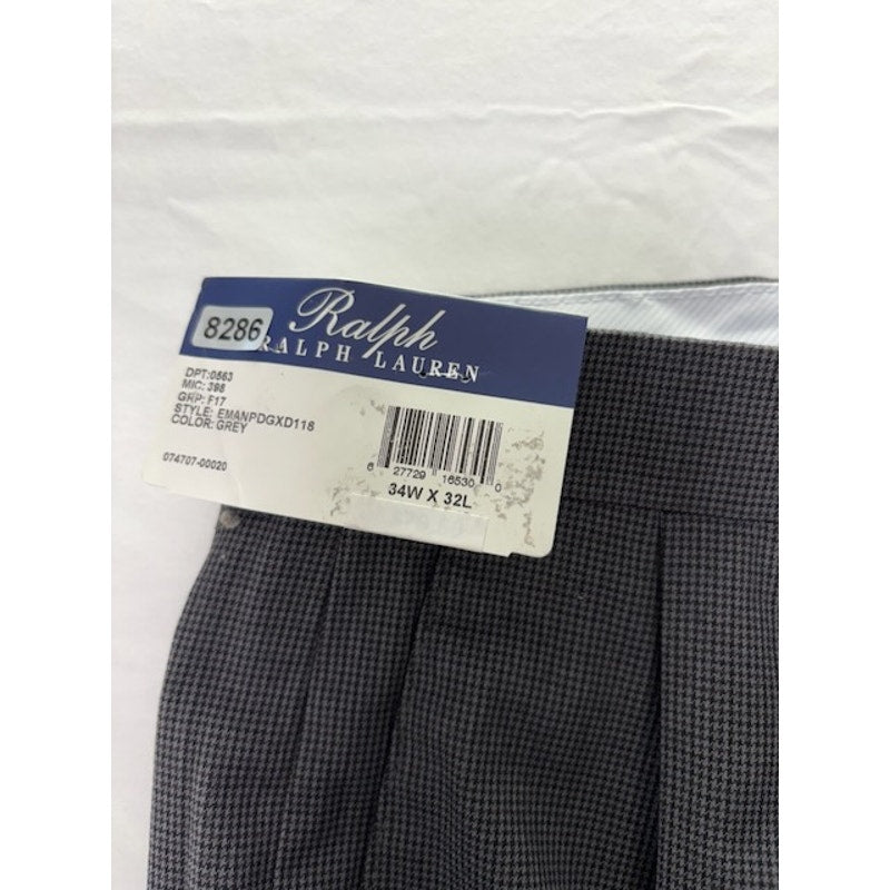 Ralph by Ralph Lauren Houndstooth  Dress Pants Mid Rise Grey Mens Sz 34x32