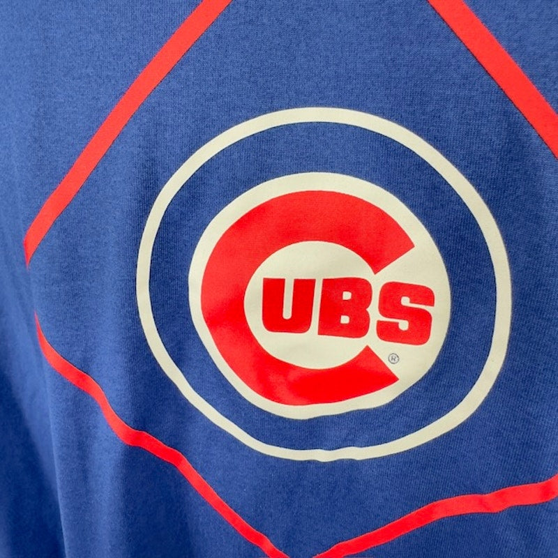 Nike Chicago Cubs Fuse Logo T-Shirt Dri Fit Graphic Print Royal Blue Mens Size L