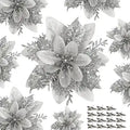 14 Pcs Christmas Glitter Holiday Ornaments Flower Decorations Decor Silver