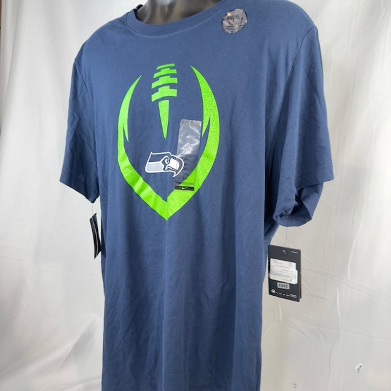 Nike Dri-FIT NFL Seattle Seahawks Performance Short Sleeve Tee Navy Mens 2XL