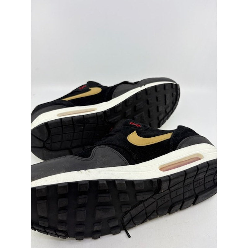 Nike Air Max 1 Sneaker Lace-Up Shoes 512033-076 Gold Hyper Red Mens Size 12