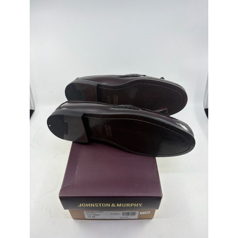 Johnston & Murphy Hayes Tassel Loafer Shoes Leather Burgundy Mens Size 10 M