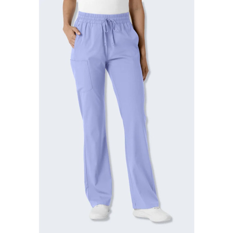 Wonder Tech Scrub Pants Drawstring Bootcut Relaxed Fit Blue Womens MP