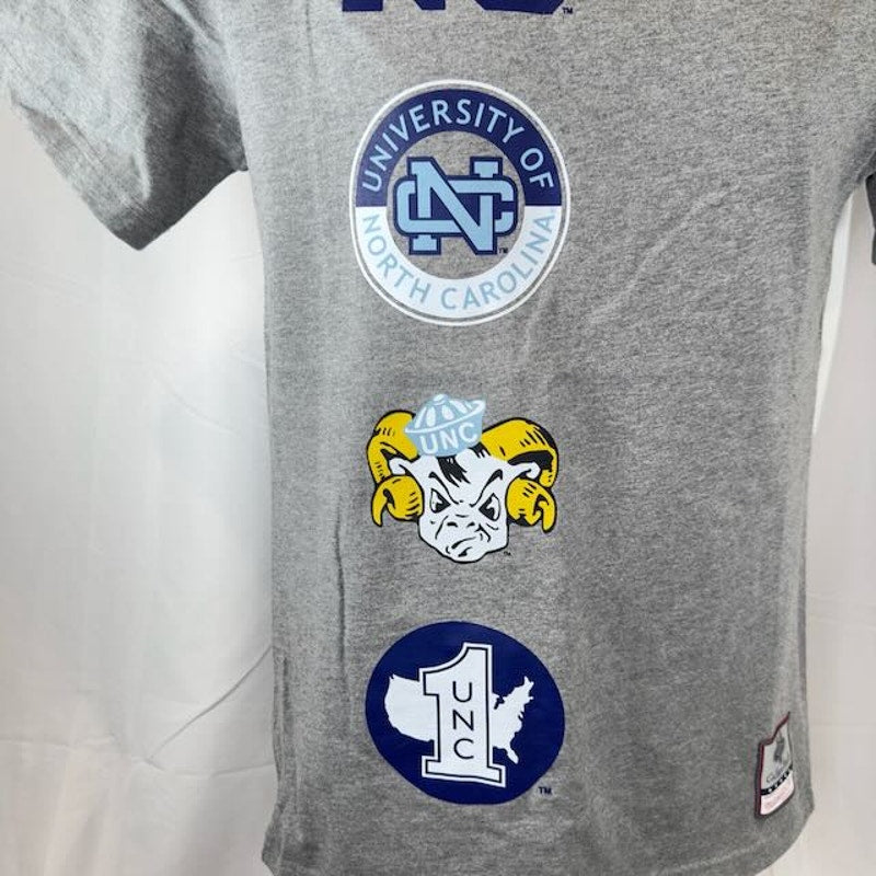 Mitchell & Ness City Collection North Carolina Tar Heels Tee Gray Mens Size XS