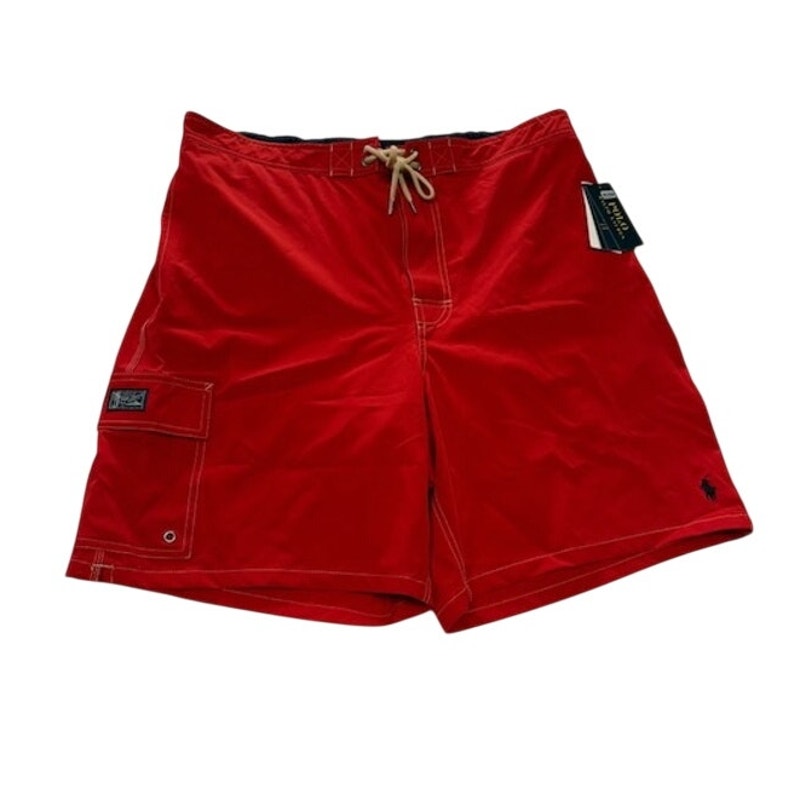 Polo by Ralph Lauren Kailua 8.5 Inseam Swim Trunks Side Pockets Red Mens 2XL