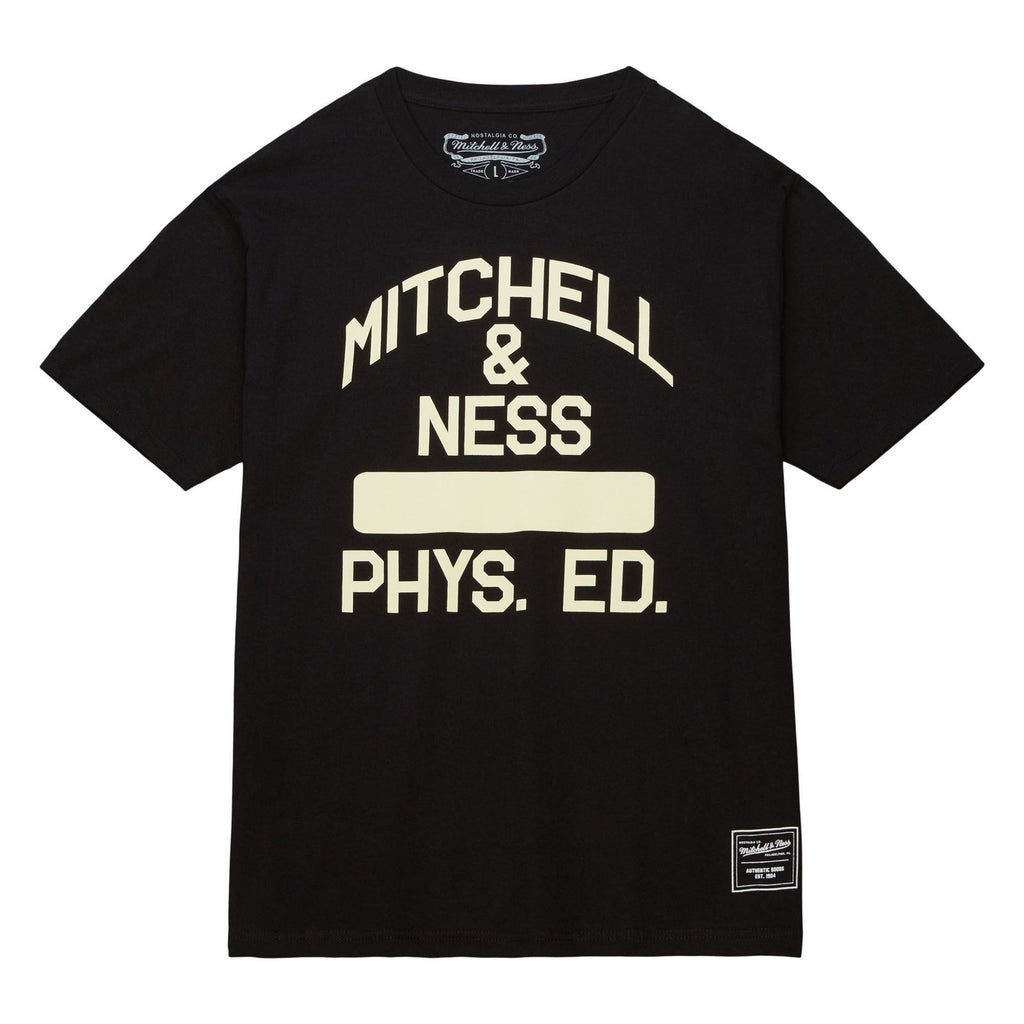 Mitchell & Ness Branded M&N Midweight Graphic Tee Phys. Ed Black Size Small