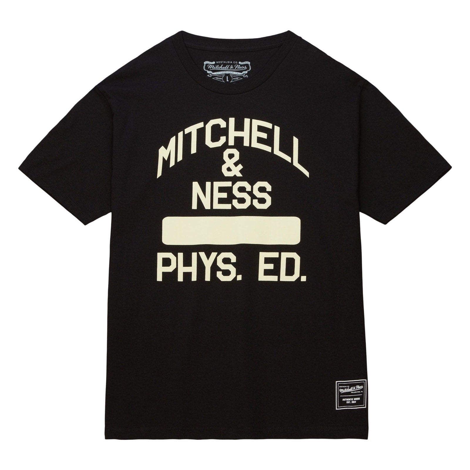 Mitchell & Ness Branded M&N Midweight Graphic Tee Phys. Ed Black Size Small