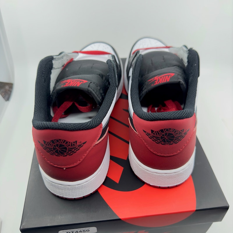 Air Jordan 1 Retro Low OG GS Sneakers CZ0858-106 White Red Black Kids Size 7Y