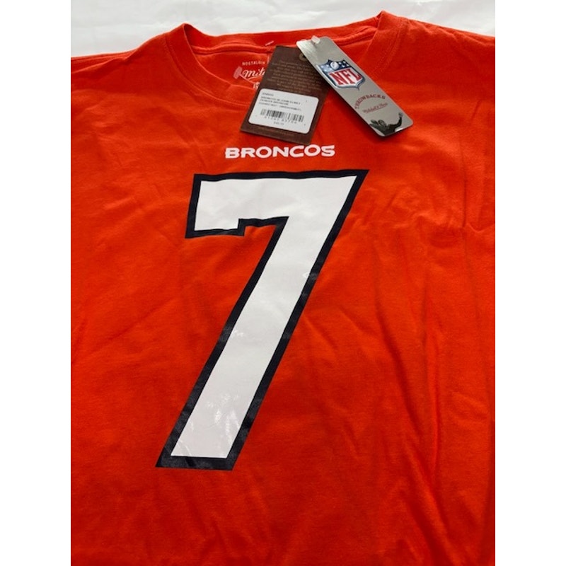Mitchell & Ness Denver Broncos John Elway #7 Throwback T-Shirt Red Mens Sz M