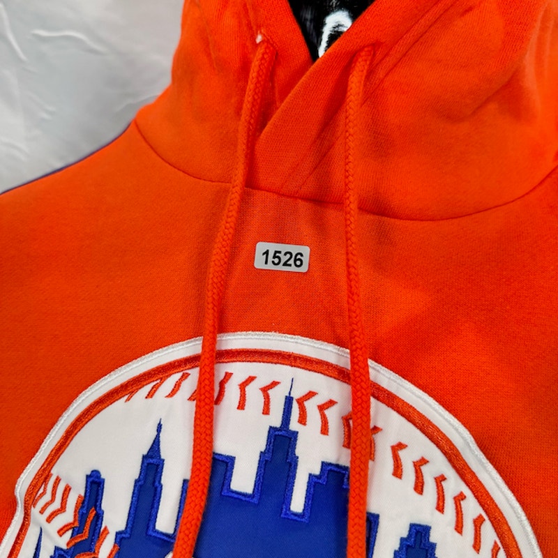 Mitchell & Ness New York Mets MLB Fusion Fleece Hoodie Color Block Orange Size L