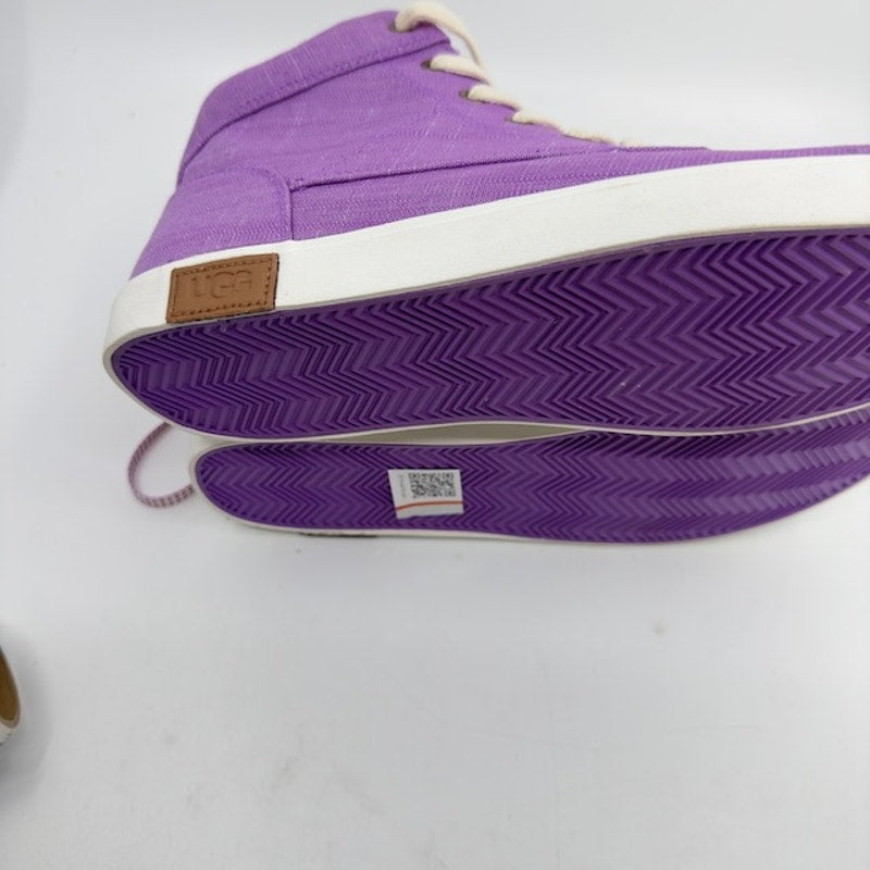 UGG High-Top Sneaker Shoes Lace-Up Side-Up Canvas Upper Purple Womens Size 6W