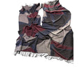 Lucky Brand Aztec Tribal Fringe Oversized Scarf Shawl Wrap Red Gray Blue OS