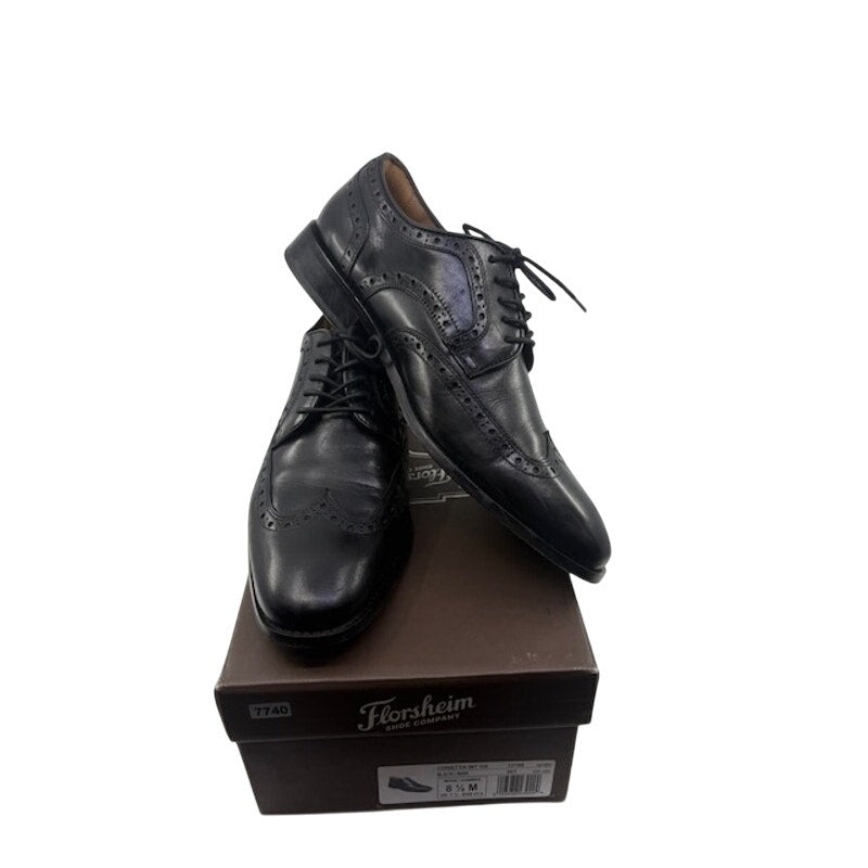 Florsheim Conetta Wingtip Leather Oxford Dress Shoes Black Mens Size 8.5 M
