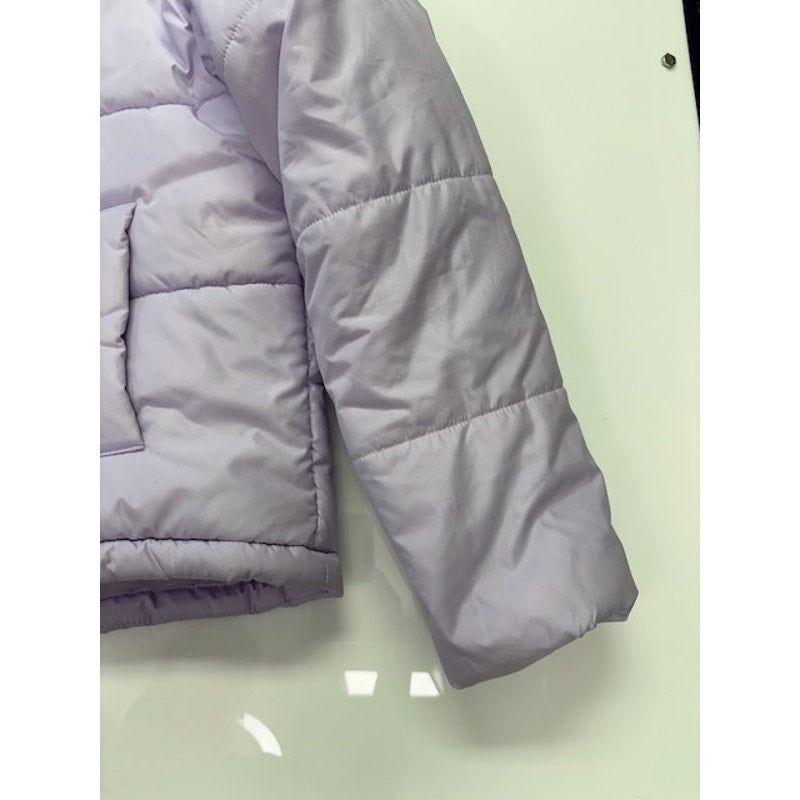 Celebrity Pink Cropped Puffer Coat Front Zipper Lined Purple Womens Size L