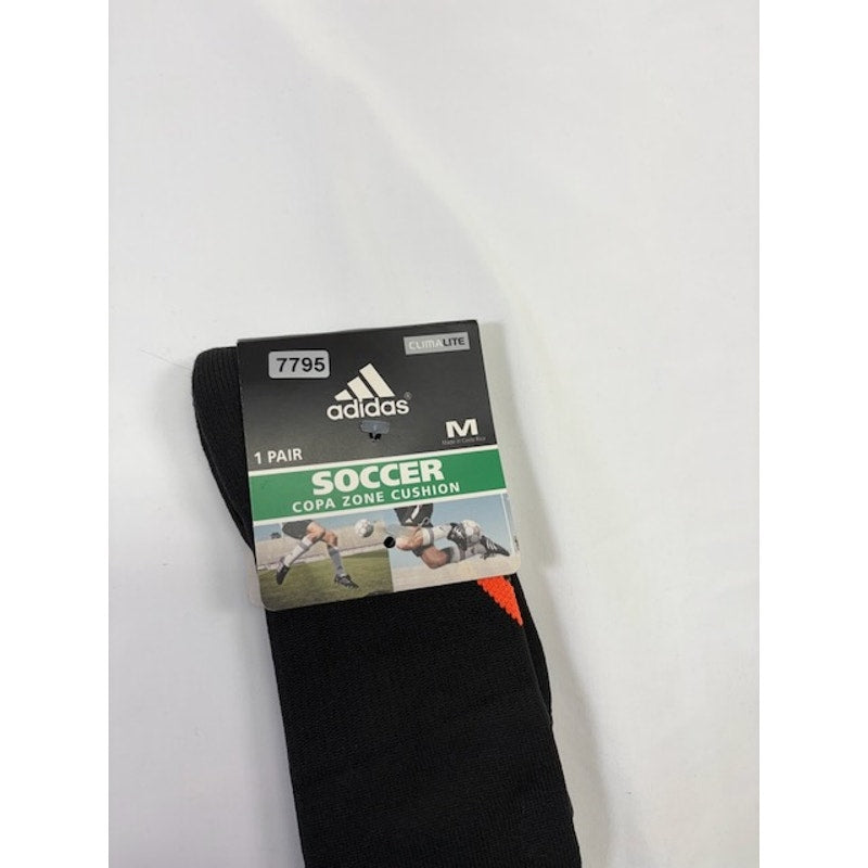 Adidas Copa Zone Cushion Soccer Socks Black/Infrared Size M M 5-8.5/W 5-9.5