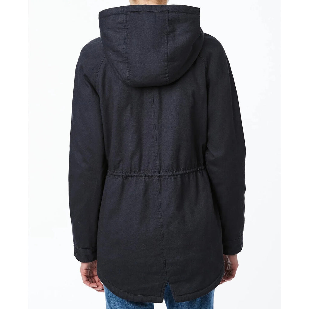 Collection B Lightweight Twill Hooded Anorak Jacket Graphite Womens Size S