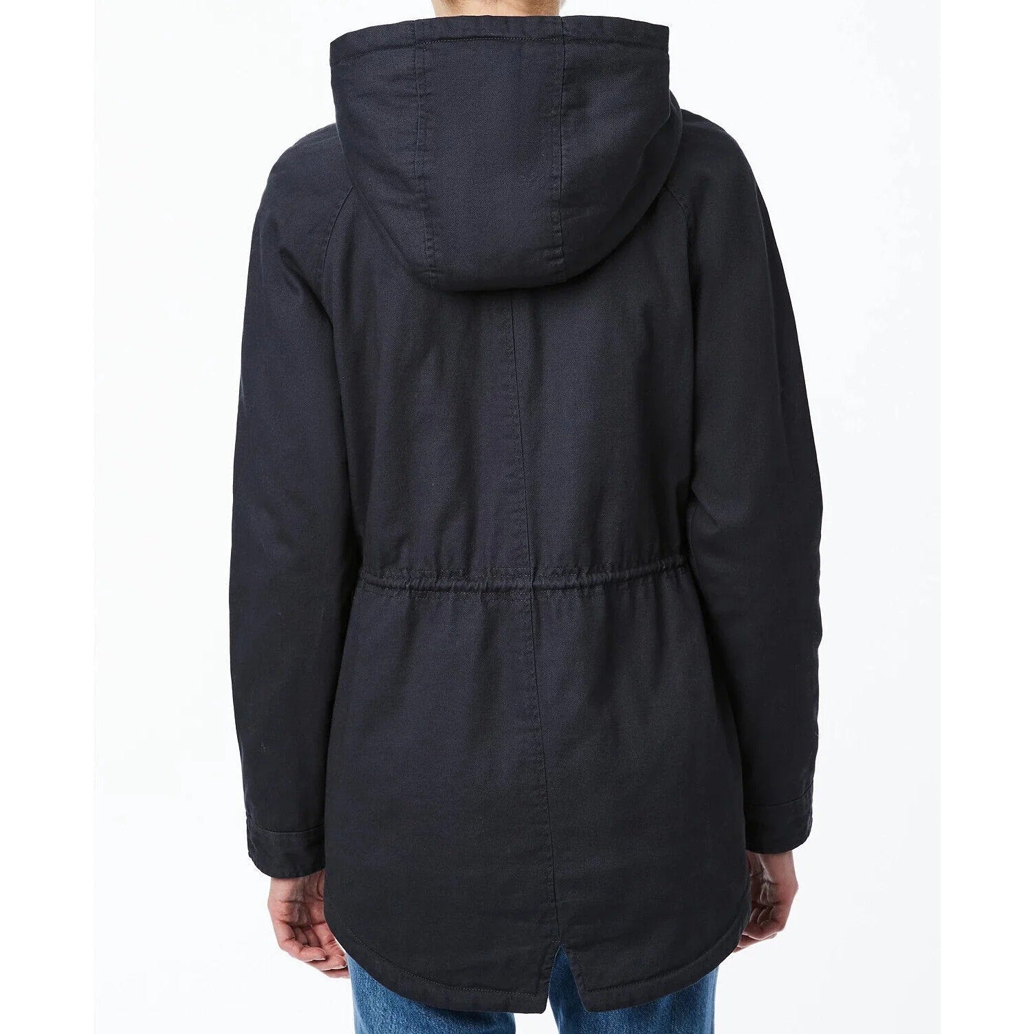 Collection B Lightweight Twill Hooded Anorak Jacket Graphite Womens Size S