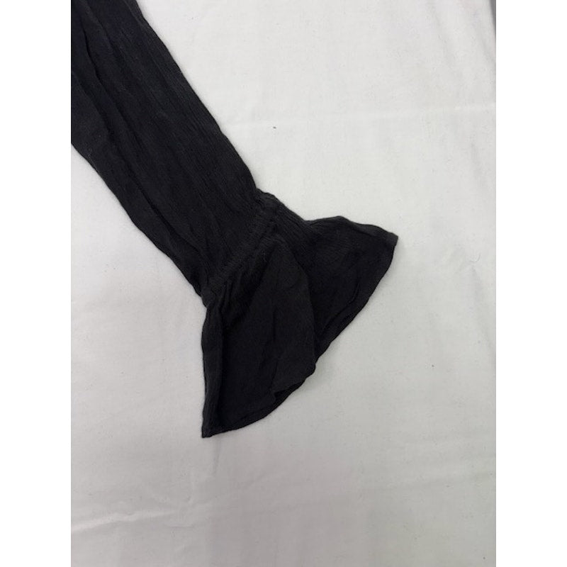Jessica Simpson Cropped Top Long Sleeve Bell Cuff V-Neck Black Womens Sz XS