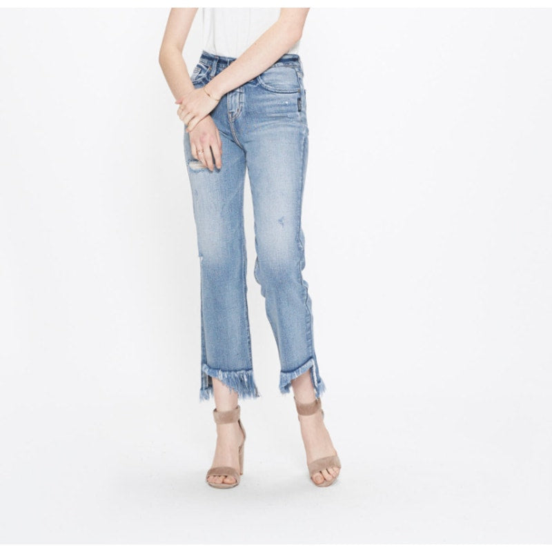 Silver Jeans Vintage High Rise Ankle Straight Jeans Medium Indigo Womens 24