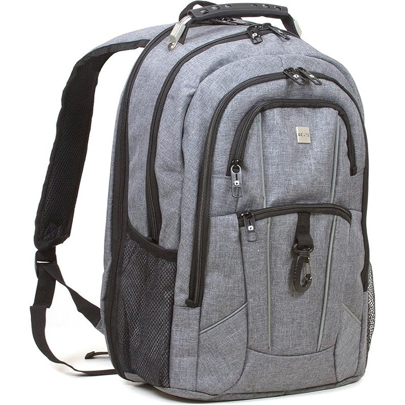 Dejuno Commuter Backpack Checkpoint-Friendly 15.6 Laptop Pocket Heather Grey