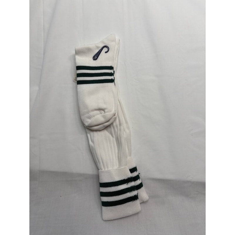 Adidas Soccer Socks 3 Stripe Cuff Knee High White/Black Mens Shoe Size 6-13