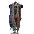 Boho Paisley Fringe Scarf Wrap Lightweight Festival Blue Orange Teal Once Size