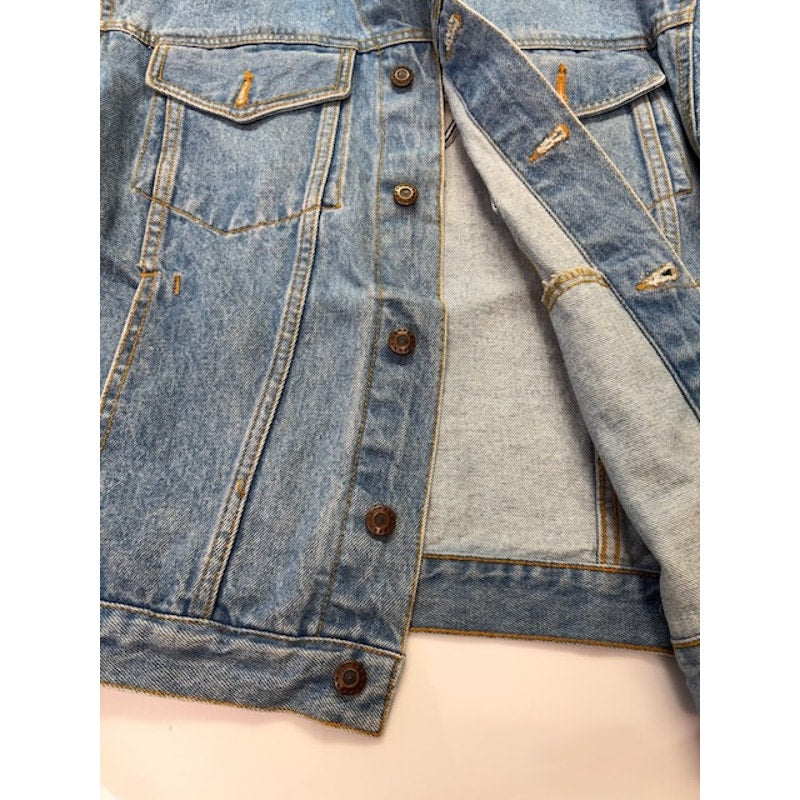 Vintage Hard Rock Cafe Tijuana Denim Jacket Embroidered Logo Blue Mens Size 42
