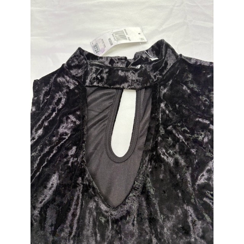 Crave Fame by Almost Famous Velvet Sleeveless Pullover Top Black Womens M