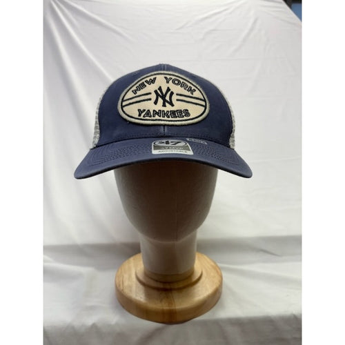 '47 MVP New York Yankees Trucker Hat Patch Adjustable Blue Cream Unisex OSFA