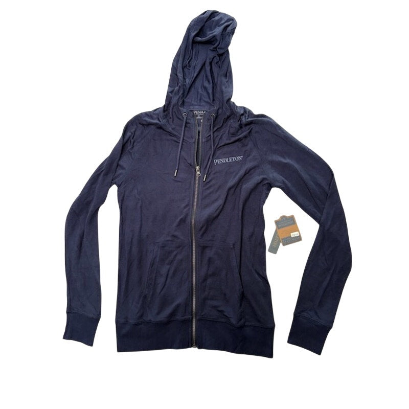Pendleton Full Zip Hoodie Sweatshirt Southwestern Print Navy Womens Size S