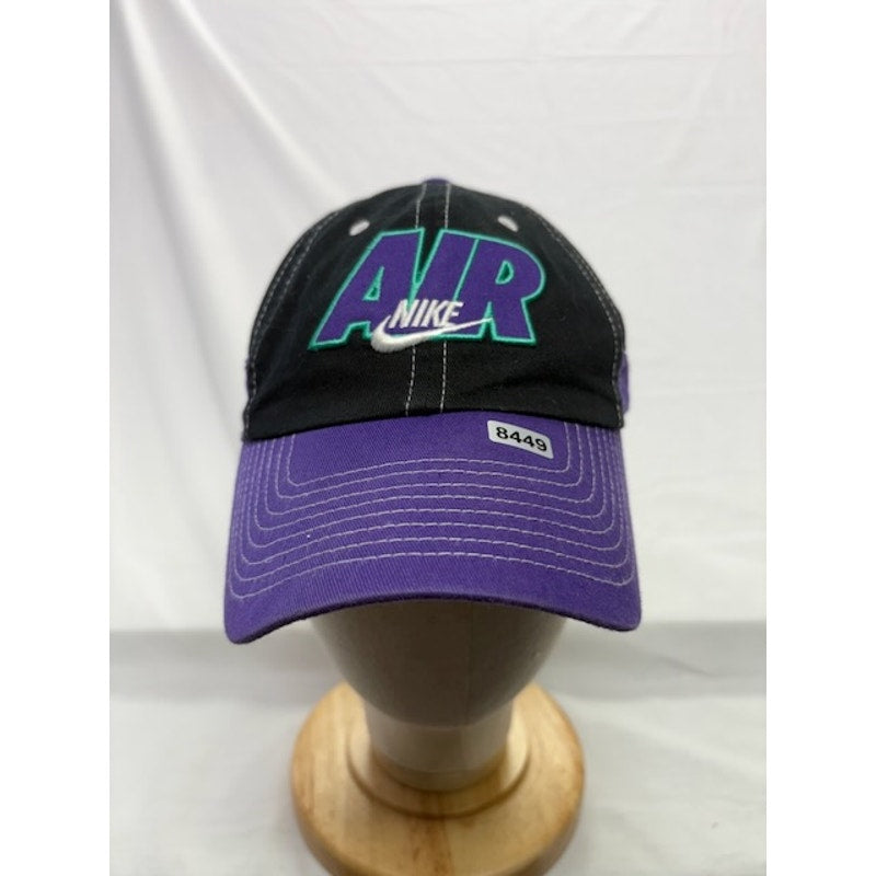 Nike Baseball Cap Air Logo Snapback Hat Cotton Black Purple Unisex One Size