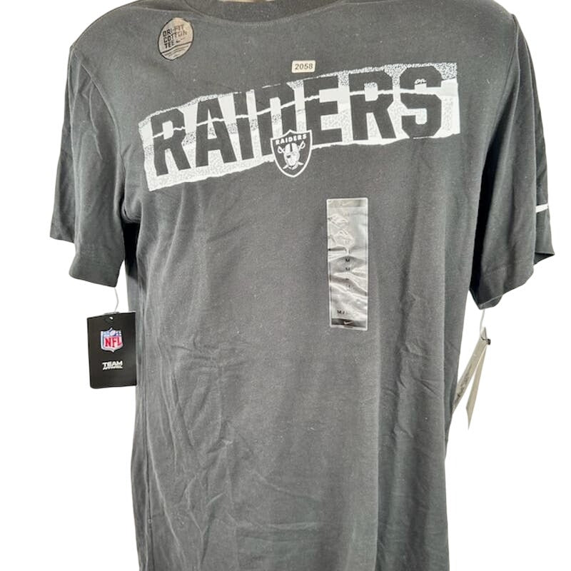Nike NFL Oakland Raiders Tee Shirt Short Sleeves Graphic Print Gray Mens Size M