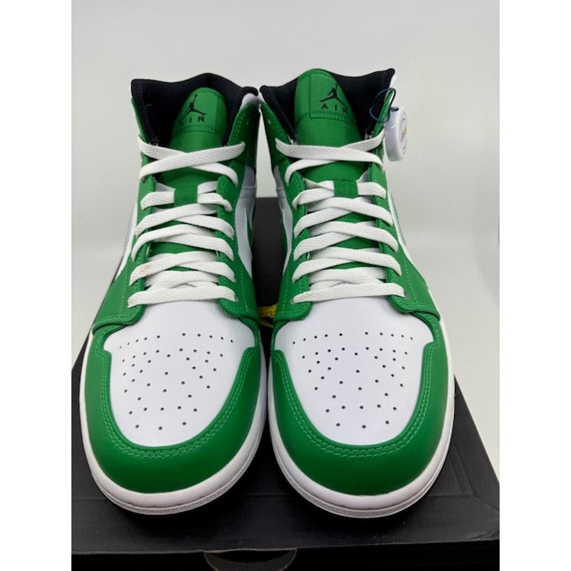 Nike Air Jordan 1 Mid Shoes DQ8426-301 Lucky Green White Black Mens Size 11