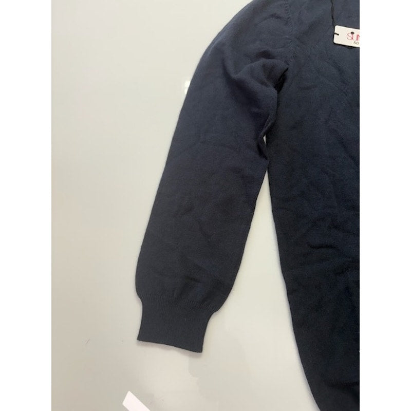 SUN68 Maglia Turtleneck Sweater Blended Cashmere Pullover Navy Mens Size L