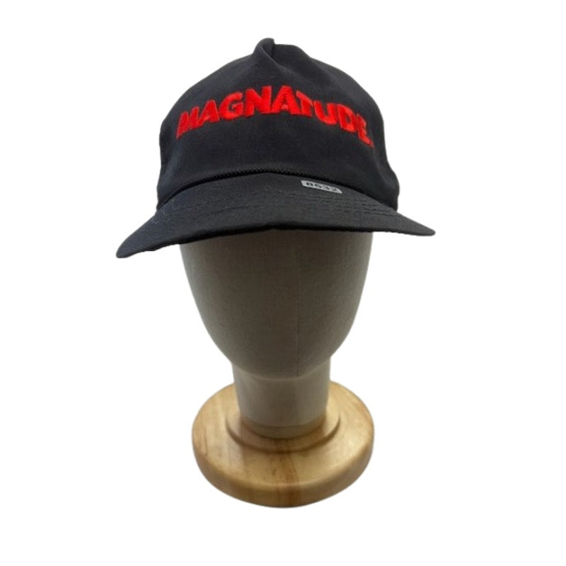 Magnitude Snapback Hat Red Embroidered Logo Adjustable Cap Black Unisex OSFM