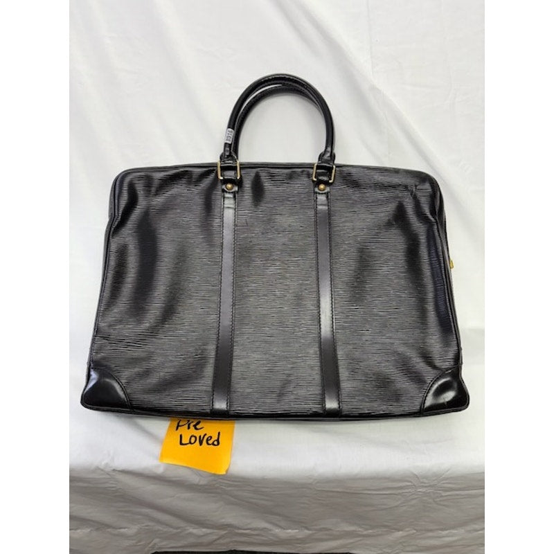 Louis Vuitton LV Epi Leather Briefcase Business Bag Attache Laptop Case Black