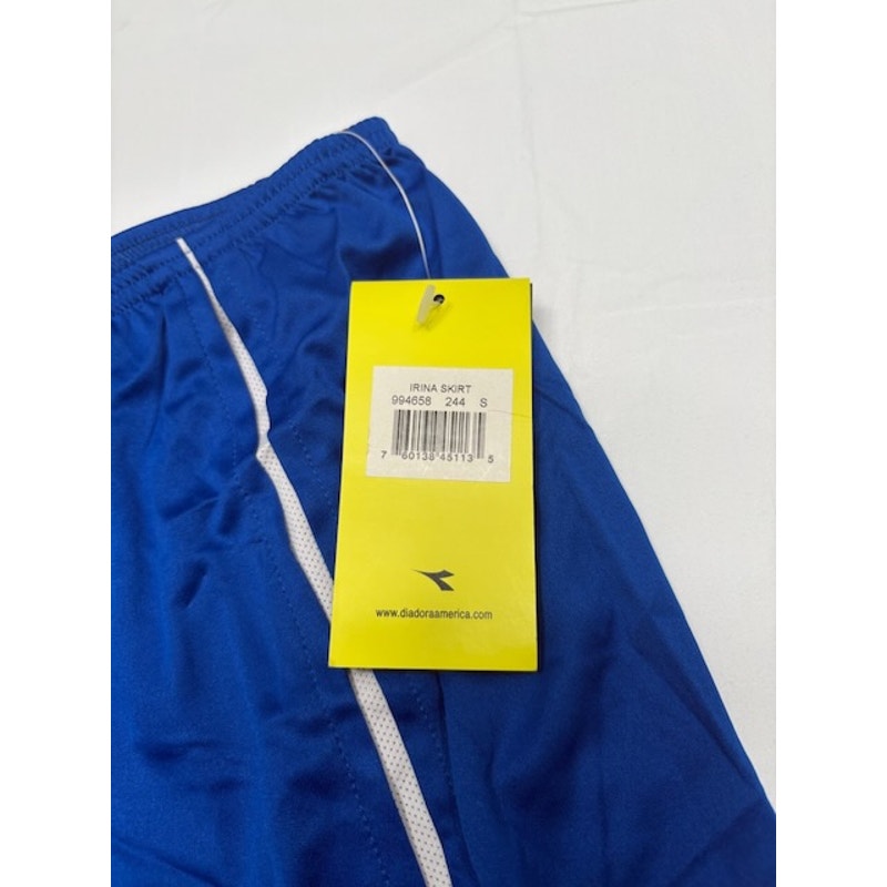 Diadora Irina Tennis Skirt Elastic Waist Pull-On Blue/White Womens Size S