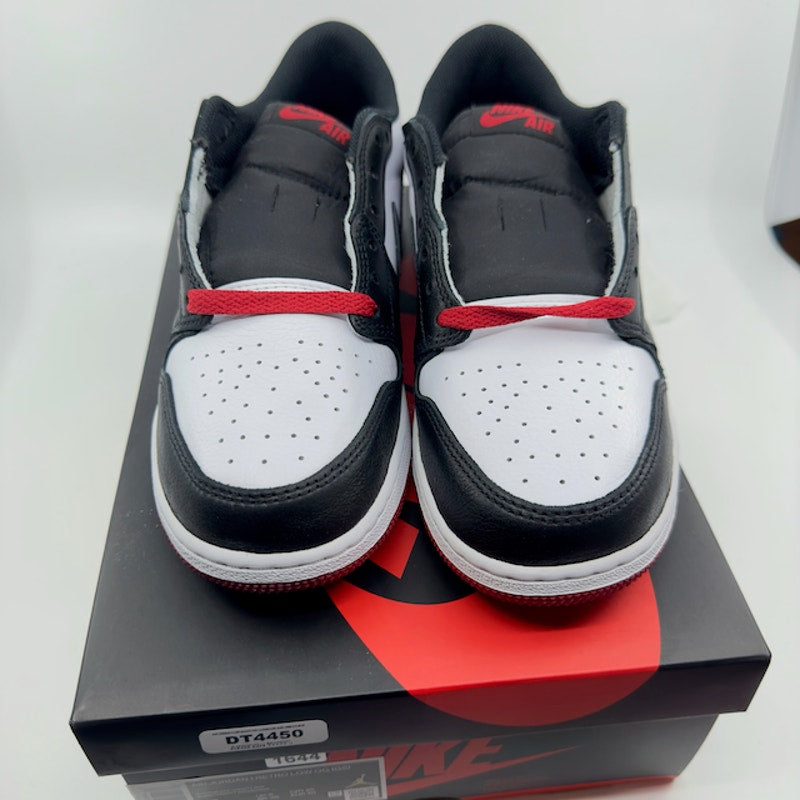 Air Jordan 1 Retro Low OG GS Sneakers CZ0858-106 White Red Black Kids Size 7Y