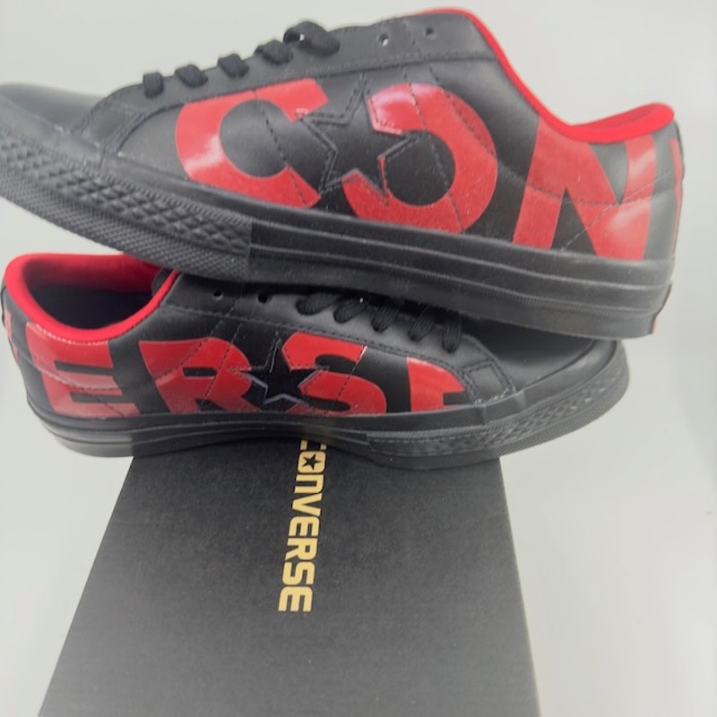 Converse One Star OX Sneaker Low Top Black Red 160914C Unisex Size M7.5/W9.5