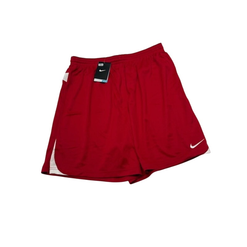 Nike Dri-FIT Sports Activewear Shorts Elastic Waist Red/White Mens Size L