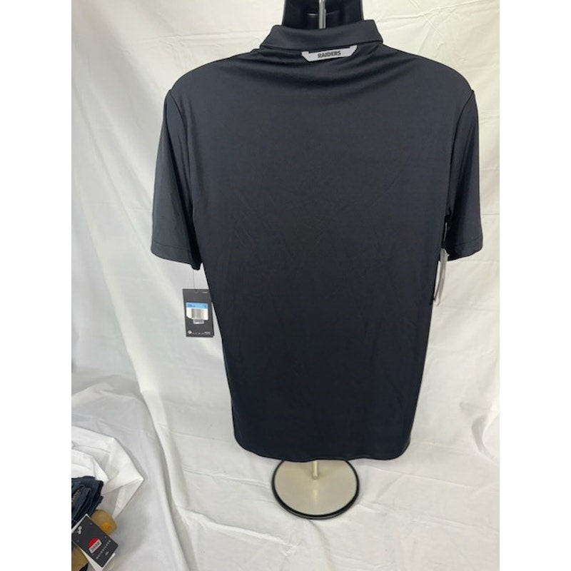 Nike Oakland Raiders Sideline Performance Polo Striped Shirt Gray Mens M