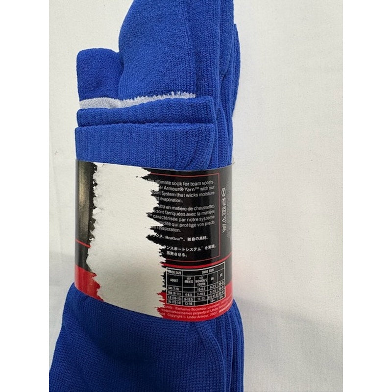 3 Pairs Under Armour HeatGear Team OTC AllSport Socks Blue Adult Size XL