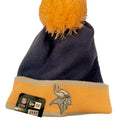 New Era NFL Minnesota Vikings Pom Knit Beanie Hat Purple Yellow Mens One Size