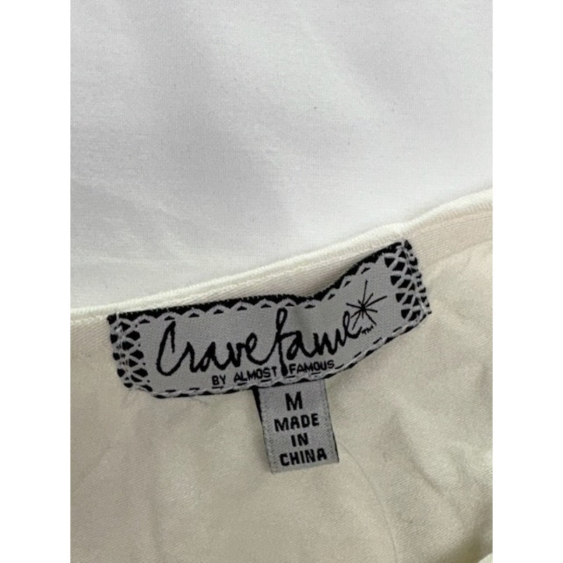 Crave Fame By Almost Famous One Shoulder Ruffle Pullover Blouse Top White M