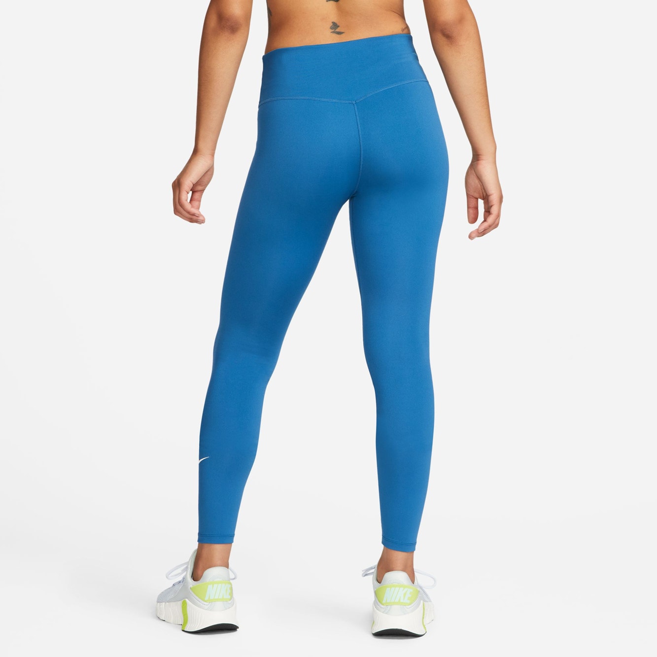 Nike Dri-FIT One High-Rise Leggings Full Length Tight Fit Blue Girls Size L