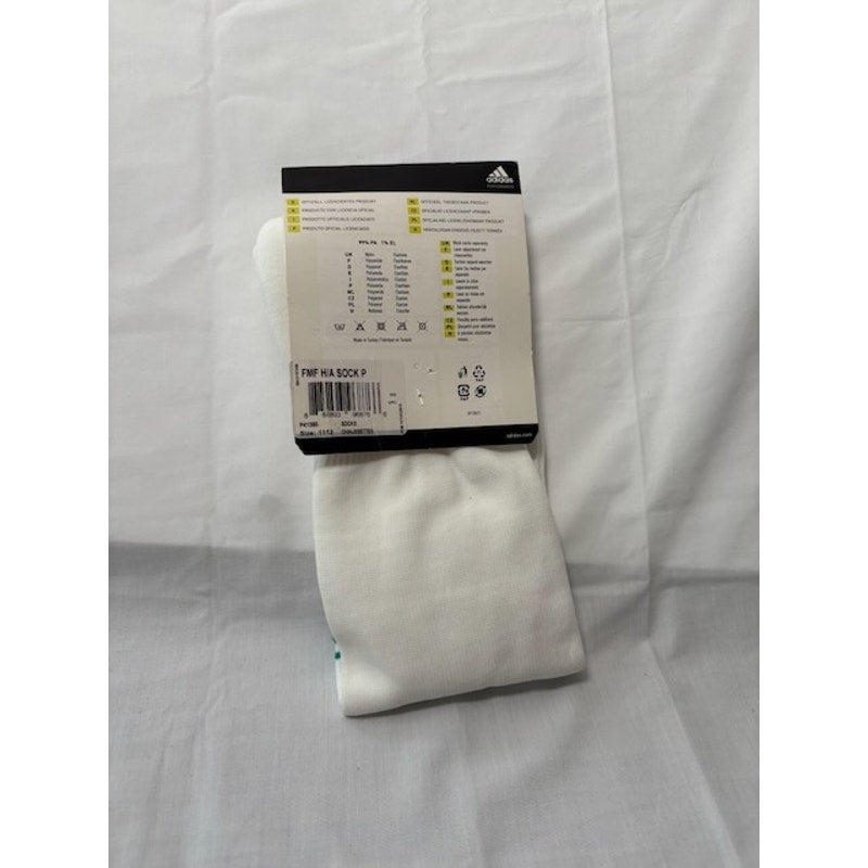 Adidas FMF Football Socks Over The Calf White/Green Adult Size 5 USA 11-12.5