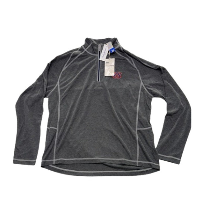 Tommy Bahama Firewall Half-Zip Sweatshirt Auburn Tigers Logo Gray Mens Sz L