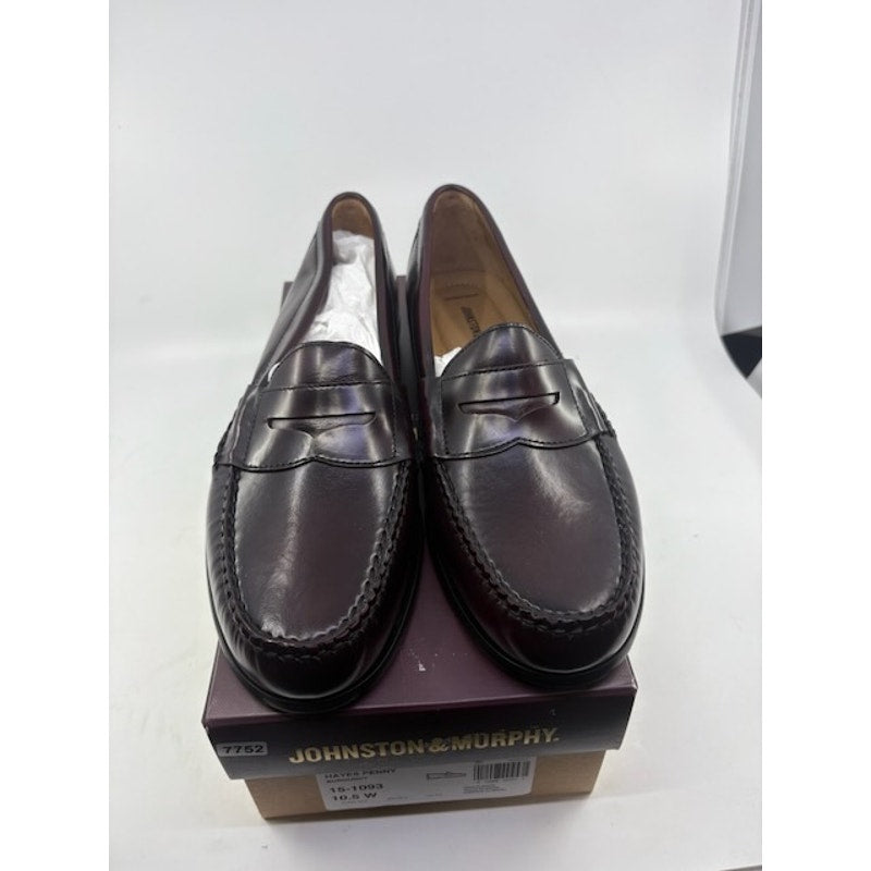 Johnston & Murphy Hayes Penny Loafer Shoes Leather Burgundy Mens Size 10.5 M