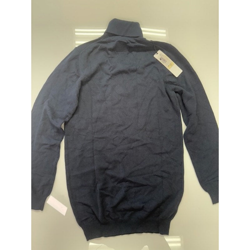 SUN68 Maglia Turtleneck Sweater Blended Cashmere Pullover Navy Mens Size L